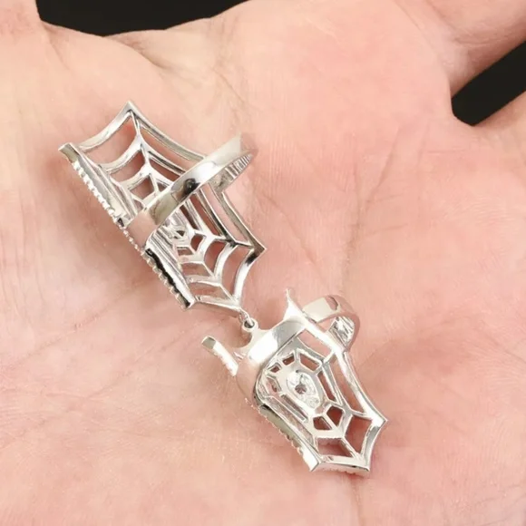 COPY - Sterling & White sapphire spider web cuff